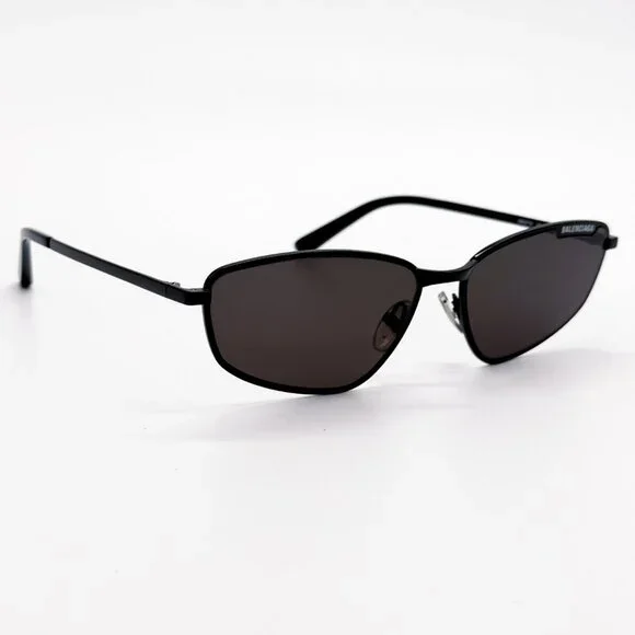NEW BALENCIAGA BB0277S 001 SUNGLASSES UNISEX BLACK GREY OVAL EYEWEAR BALENCIAGA